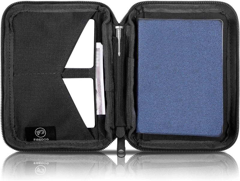 FIREDOG Passport Holder & Travel Wallet with RFID Blocking - Premium Document Organizer Case for Men and Women - Multiple Card Slots, Holds Passports, Cards, Tickets, ID, Cash Holder(Black) - Image 1